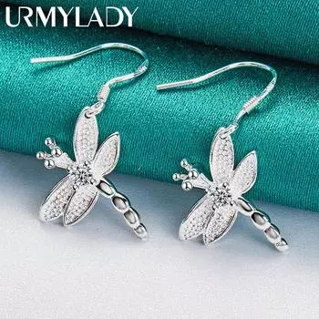 Серьги с цирконом из стерлингового серебра 925 пробы для женщин, модные ювелирные изделия ME036