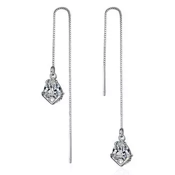 Серьги с длинной секцией, подвеской в виде кисточки, цепочкой для ушей, циркониевые серьги, сверкающие, темпераментные, простые, женские, аксессуары для вечеринок, модные украшения