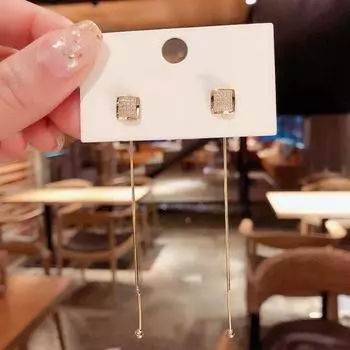 Серьги с длинными кисточками в корейском стиле, новые модные серьги, дикая мода, элегантный, изысканный тренд, новые серьги для женщин