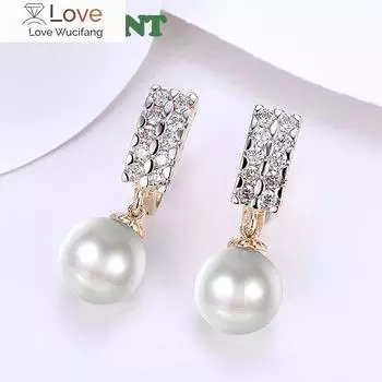 Серьги с длинными висячими серьгами из серебра 925 пробы и золота 18 карат для женщин, свадебные украшения, подарок 3.00cm*1.00cm