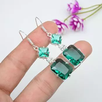 Серьги с драгоценными камнями индиголит, серьги из цельного серебра 925 пробы, старинные украшения ручной работы, подарок на День матери