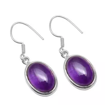 Серьги с драгоценными камнями из аметиста, твердые серьги из стерлингового серебра 925 пробы, серьги ручной работы, ювелирные изделия, подарок для женщин и девочек, E-3765 синий