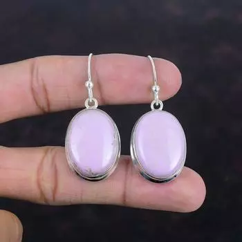 Серьги с драгоценными камнями из фосфосидеритового камня, серьги ручной работы из стерлингового серебра 925 пробы, настоящие ювелирные изделия из фосфосидеритового камня, висячие серьги, подарки на помолвку