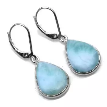 Серьги с драгоценными камнями Ларимар, твердые серьги из стерлингового серебра 925 пробы, серьги ручной работы, ювелирные изделия, подарок для женщин и девочек, E-1509 синий