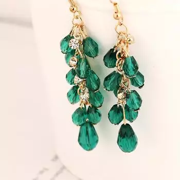 Серьги с драгоценными камнями Преувеличение Сияющие кисточки Ночной клуб Сумасшедшие серьги-бестселлеры для женщин чёрный