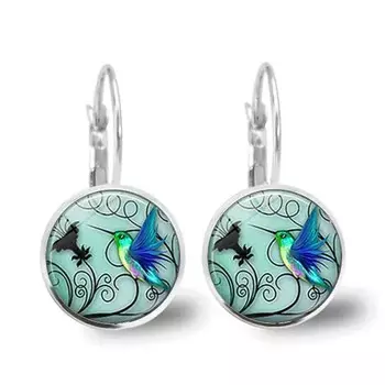 Серьги с драгоценными камнями синего цвета «Колибри», серебряные украшения для ушей для женщин и девочек, подарок