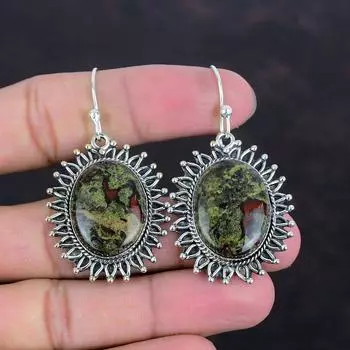 Серьги с драконьим кровавым камнем, серьги из стерлингового серебра 925 пробы, стильные серьги ручной работы, элегантные ювелирные изделия, очень красивые серьги с драгоценными камнями, подарки для женщин