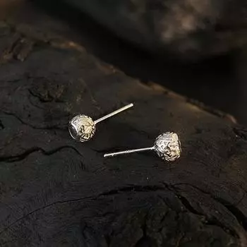 Серьги с фиолетовыми бриллиантами в виде травы Тан, круглые, маленькие, в форме ушных косточек, персонализированные серьги в этническом стиле, высокого класса