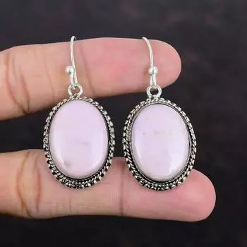 Серьги с фосфосидеритом, винтажные серьги, антикварные украшения ручной работы, серебряные серьги 925 пробы, драгоценные камни фосфосидерит, подарки для нее