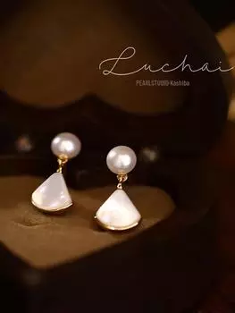 Серьги с французским геометрическим жемчугом 2024 года: Простая, изысканная, легкая роскошь для женщин