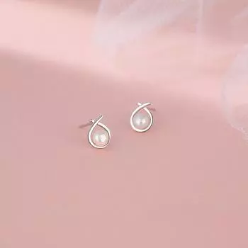 Серьги с французским крестом и жемчугом для женщин, легкие, роскошные, высокого класса, простые серьги дизайна