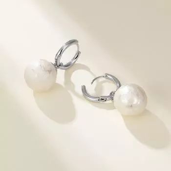 Серьги с французским ретро-жемчугом Ice Crack TE02326