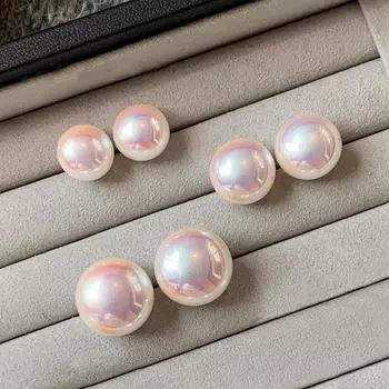 Серьги с французским розовым жемчугом из серебра 925 пробы - легкая роскошь и модный дизайн с имитацией конской ракушки 12mm copper needle gold-plated