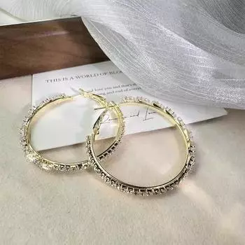 Серьги с геометрическим кругом из циркония Super Flash, женские преувеличенные серьги Niche Cold Wind Simple, универсальные серьги премиум-класса