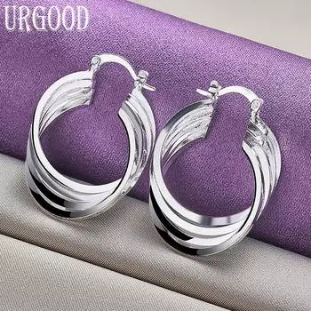 Серьги с геометрическим рисунком из стерлингового серебра 925 пробы Романтические украшения