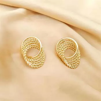 Серьги с геометрическим узором из жареного теста. Женские роскошные расширенные универсальные круглые серьги. Серьги-заколки для ушей в европейском и американском дизайне.