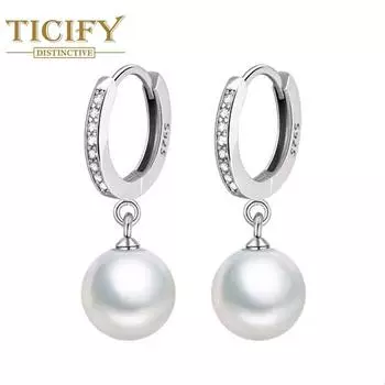Серьги с геометрическим жемчугом и цирконием, женские серьги с милым жемчугом, универсальные короткие серьги с искусственным жемчугом белый