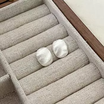 Серьги с геометрической отделкой, овальные серьги, простые серьги, дизайн в холодном стиле