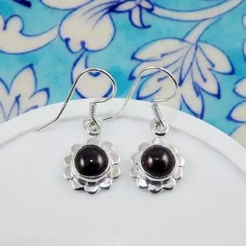 Серьги с гранатом Cab, серьги с круглым гранатом, дизайнерские серьги из стерлингового серебра 925 пробы