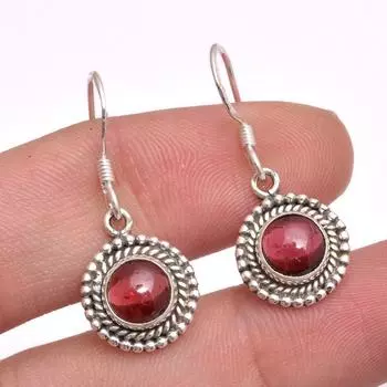 Серьги с гранатом «Камень января», 100% стерлинговое серебро 925 пробы, твердые ювелирные изделия ручной работы красный
