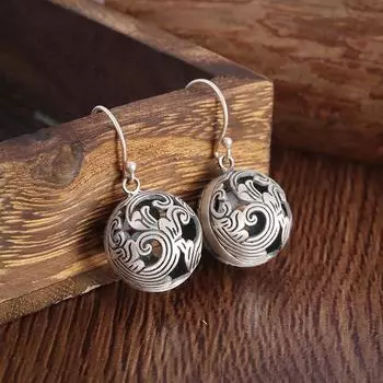 Серьги с гравировкой в виде волн в горячем стиле, модные ретро женские серьги