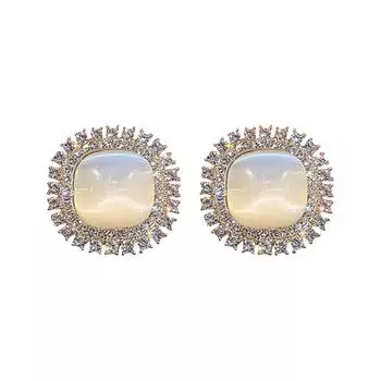 Серьги с игольчатым жемчугом и цирконием для женщин с высоким качеством и классными, лесными серьгами, аксессуарами для ушей One Size белый