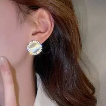 Серьги с игольчатым жемчугом и цирконием для женщин с высоким качеством и классными, лесными серьгами, аксессуарами для ушей One Size белый