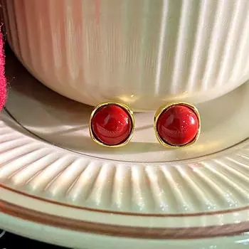 Серьги с имитацией киновари, легкие, роскошные, новые, китайские, красные, высокого класса, нишевый дизайн, новые серьги