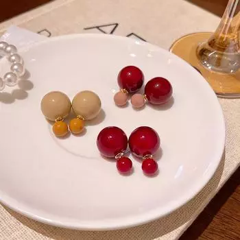 Серьги с имитацией жемчуга Advanced Feeling Two Style с двумя сторонами, маленькие и большие, для женщин 1 pair