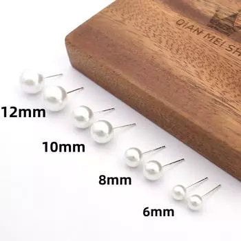 Серьги с имитацией жемчуга из серебра 925 пробы — уникальный дизайн круглой фасоли для женщин