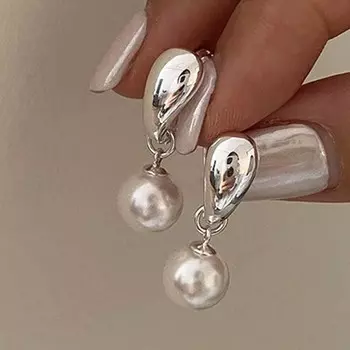 Серьги с искусственным жемчугом, модные серьги с жемчугом, женские серьги-подвески с искусственным жемчугом, съемные французские элегантные свадебные украшения, женские аксессуары для вечеринок золотой