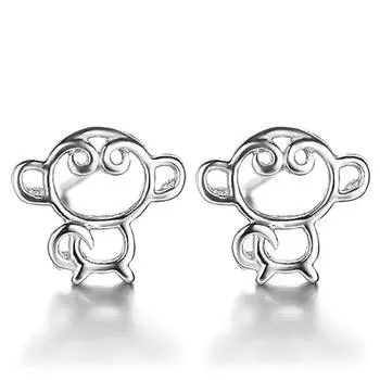 Серьги с изображением обезьяны, посеребренные серьги, женские серьги с изображением обезьяны года жизни, корейские модные украшения