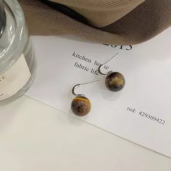 Серьги с камнем тигровый глаз, легкие, роскошные, ретро, высокого класса, персонализированные серьги-крючки, нишевые серьги, простые