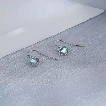 Серьги-гвоздики в форме голубого сердца для женщин и девочек в подарок 20mm