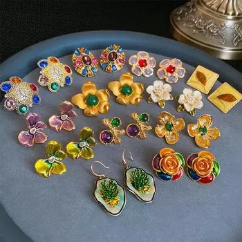 Серьги с каплями масляной живописи, модные ретро-серьги, серьги премиум-класса, подарки