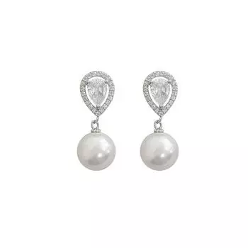 Серьги с каплями воды и жемчугом, легкие, роскошные, милые, нишевые, изысканные, темпераментные, богиня, отверстие для уха