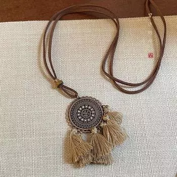 Серьги с кисточками, длинные, винтажные аксессуары Dream Catcher Tassel Necklace
