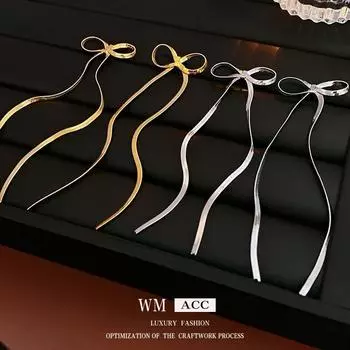 Серьги с кисточками и иглами из настоящего золота с гальваническим покрытием, простой и стильный стиль, длинные серьги, нишевые модные серьги 2#