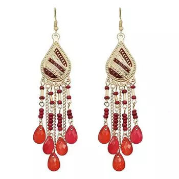 Серьги с кисточками из богемского хрусталя - Этнический стиль, стройнят лицо, преувеличенный дизайн для путешествий