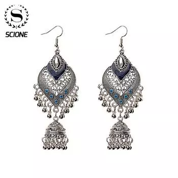 LUXY MOON серьги с кисточками, длинные висячие серьги, модные подарки, эффектные серьги в богемном стиле в стиле бохо в Индии чёрный