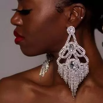 Серьги с кисточками со стразами, бесплатная доставка, оптовая продажа ювелирных изделий, аксессуары Darg Queen, серьги с кристаллами для женщин, 2023