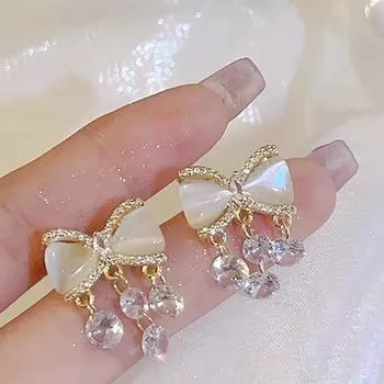 Серьги с кисточками Sweet Butterfly и бриллиантами, золотые серьги с короткими секциями для пожилых женщин для пожилых людей