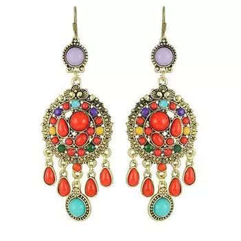 Серьги с кисточками в европейском и американском стиле в стиле ретро в этническом цвете style1