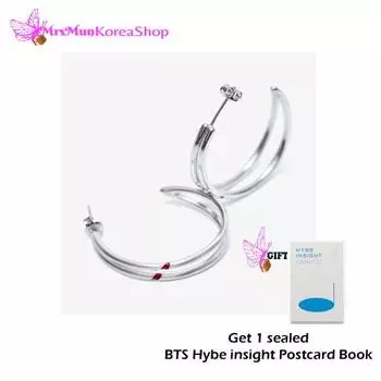 Серьги с красной резьбой BTS Jimin