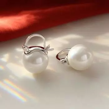 Серьги с красным гранатом, высококачественные серьги-гвоздики, серьги в стиле ретро с жемчугом