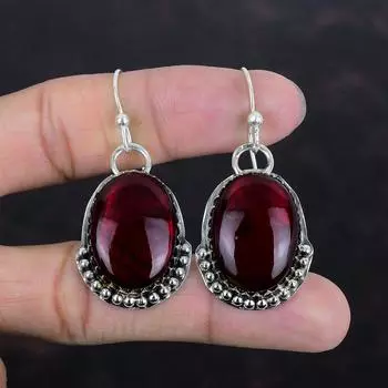 Серьги с красным огненным лабрадоритом, серьги из натурального драгоценного камня, серьги из стерлингового серебра 925 пробы, совершенно новые серьги, изящные ювелирные изделия ручной работы, подарки для нее