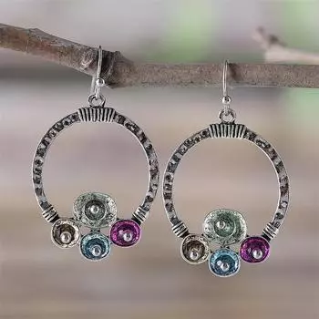 Серьги с кристаллами в стиле ретро, персонализированные и креативные серьги в стиле бохо