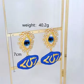 Серьги с круглыми бриллиантами в виде глаз, модные винтажные серьги в стиле темперамент, серьги в стиле ниши в средневековом стиле