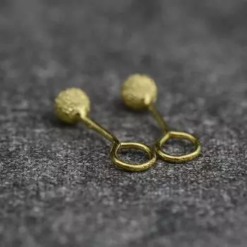 Серьги с круглыми бусинами, Матовые серьги в виде соевых бобов, Изогнутые крючки, Матовые серьги, Простой стиль