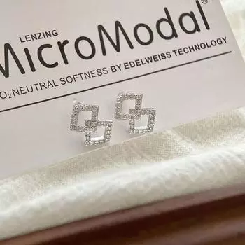 Серьги с квадратными бриллиантами, квадратные серьги с соединением, маленькие геометрические изысканные серьги для женщин